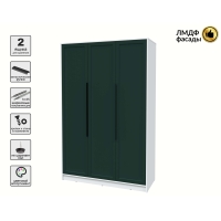 Шкаф распашной Тренд КТ-Ш3 (Белый платинум ЛДСП/ Изумруд ЛМДФ) Ш1360 В2128 Г547